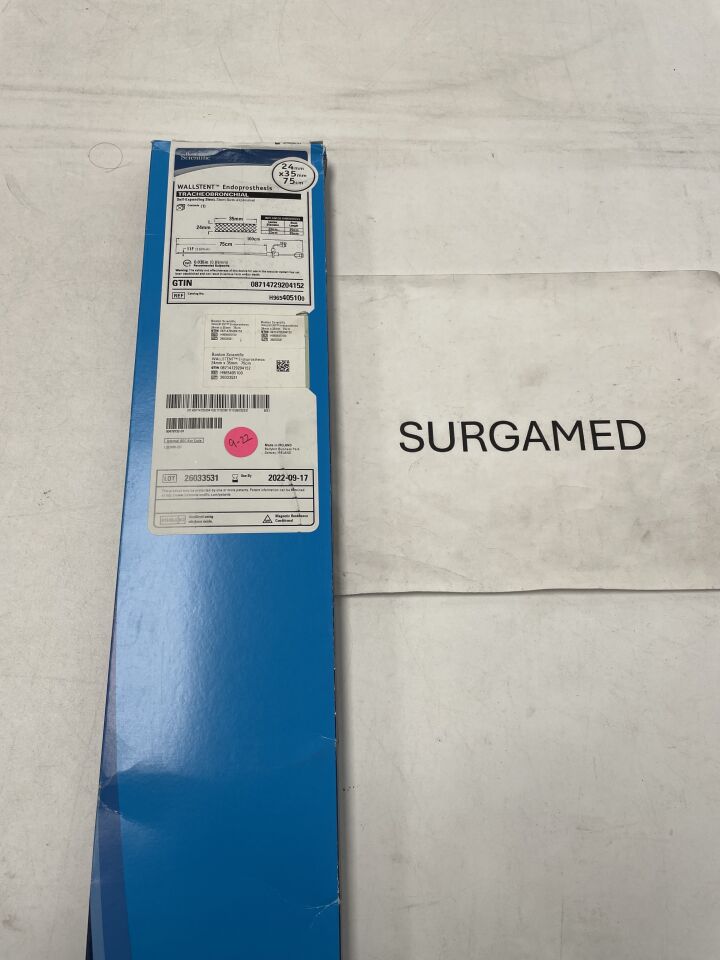 40510 - BOSTON SCIENTIFIC - WALLSTENT Endoprosthesis Self-Expanding Stent - Tracheobronchial - 24mm x 35mm x 75cm (L), (BX)