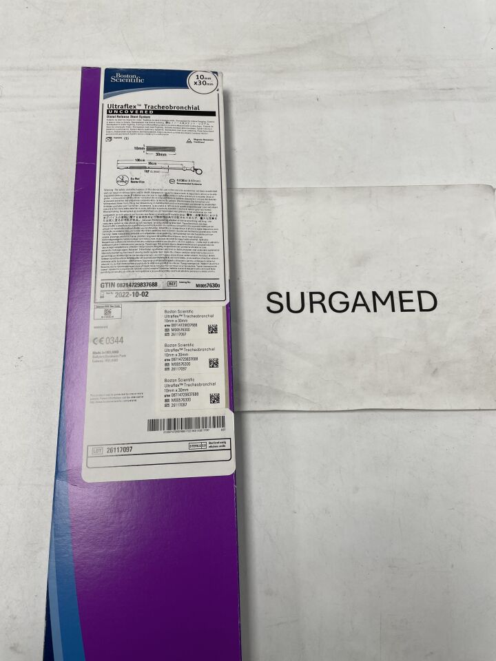 7630 - BOSTON SCIENTIFIC - Ultraflex Tracheobronchial Uncovered Distal Release Stent System - 10mm x 30mm (L), (BX)