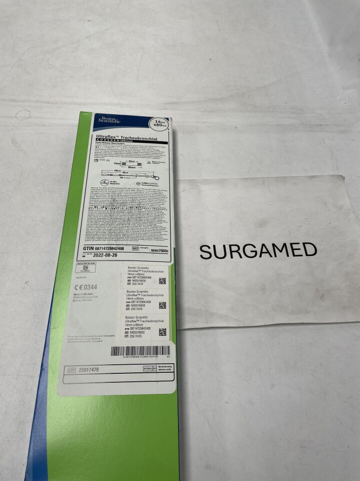 7660 - BOSTON SCIENTIFIC - Ultraflex Tracheobronchial Covered Distal Release Stent System - 14mm x 80mm (L), (BX)