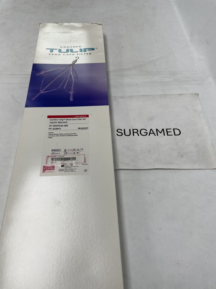 G33017 - COOK - Gunther Tulip Vena Cava Filter Set - Jugular Approach - 8.5Fr x 65cm, (BX)