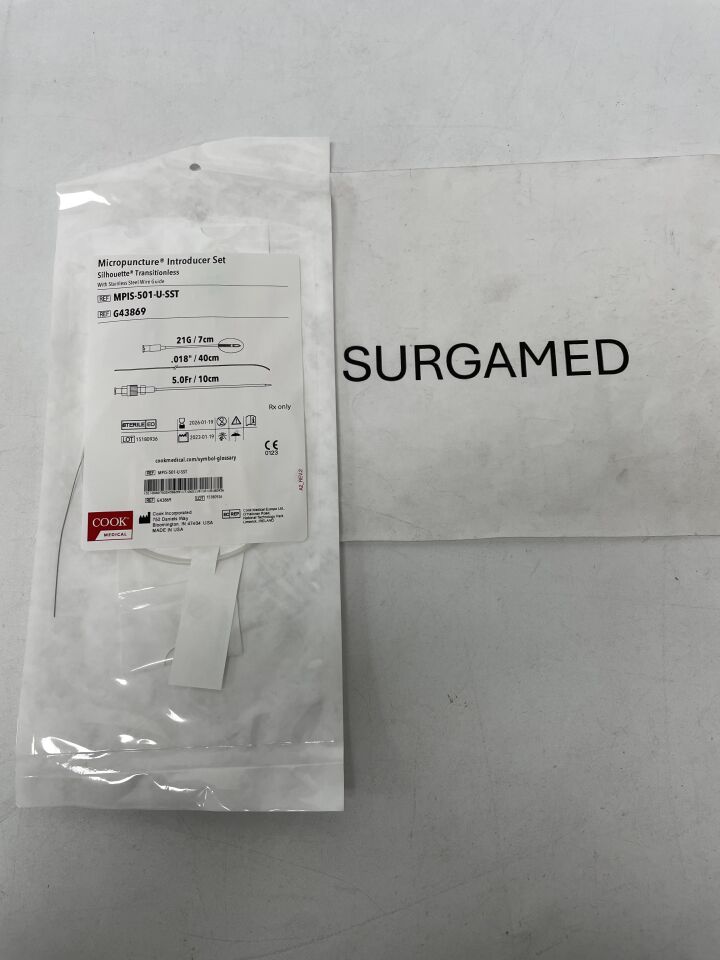 G43869 - COOK - Micropuncture Introducer Set - Silhouette Transitionless - 5Fr x 10cm, (EA)