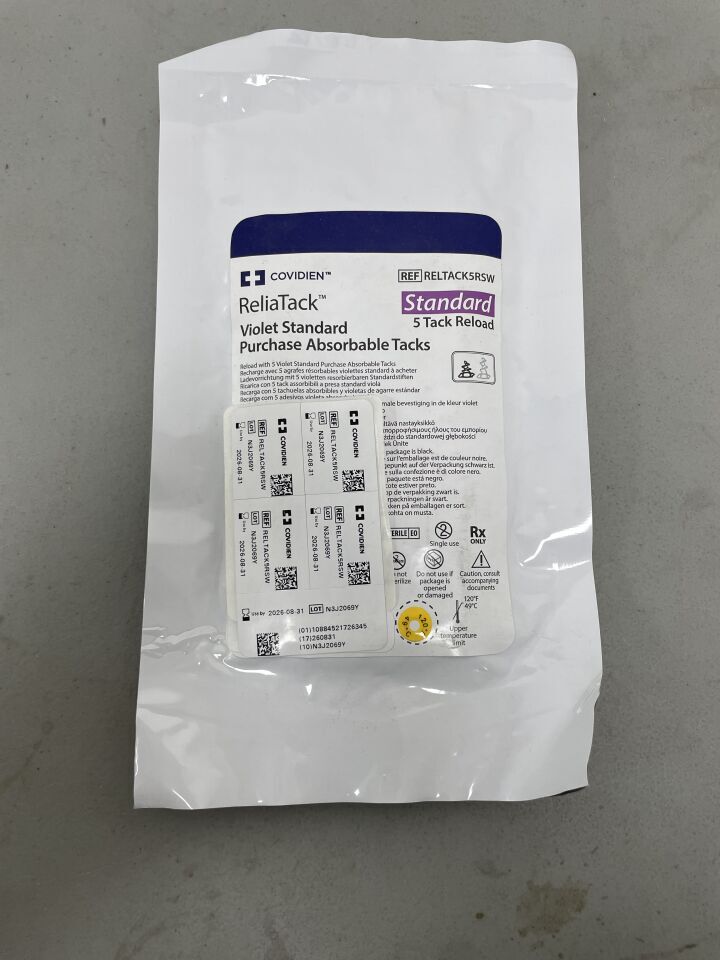 RELTACK5RSW - COVIDIEN - ReliaTack Violet Standard Purchase Absorbable Reload with 5 Tacks, (EA)