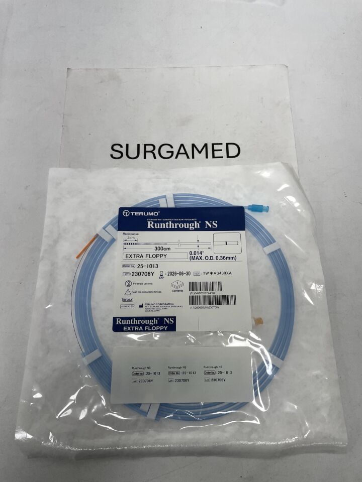 25-1013 - TERUMO - Runthrough NS PTCA Guide Wire - Extra Floppy - .014" x 300cm, (EA)
