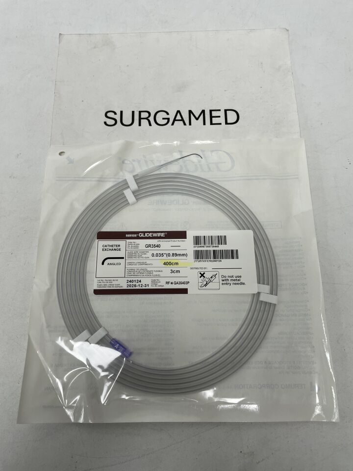 GR3540 - TERUMO - Radifocus Glidewire - Angled - .035" x 400cm x 3cm, (EA)
