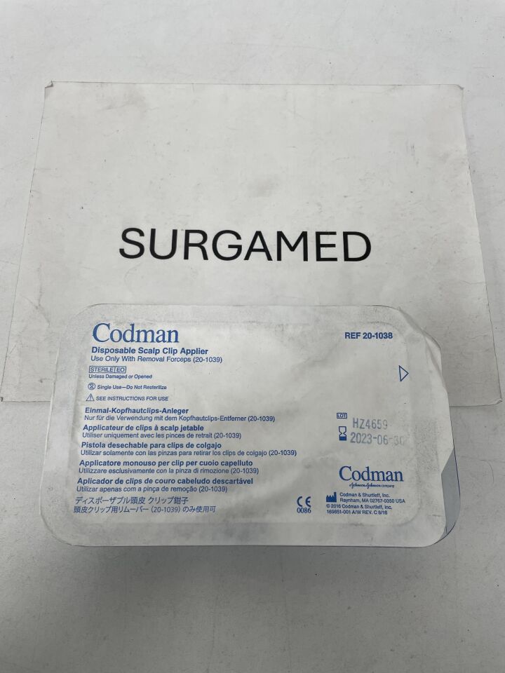 20-1038 - CODMAN - Disposable Scalp Clip Applier for 20-1039, (EA)