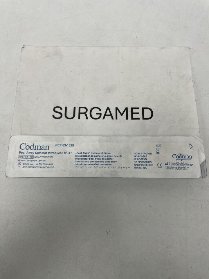 83-1325 - CODMAN - Peel Away Catheter Introducer - 12.5F x 7", (EA)