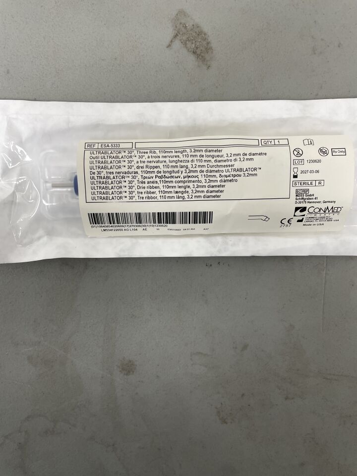 ESA-5333 - CONMED - Ultrablator 30 Degree, Three Rib 3.2mm x 110mm, (EA)