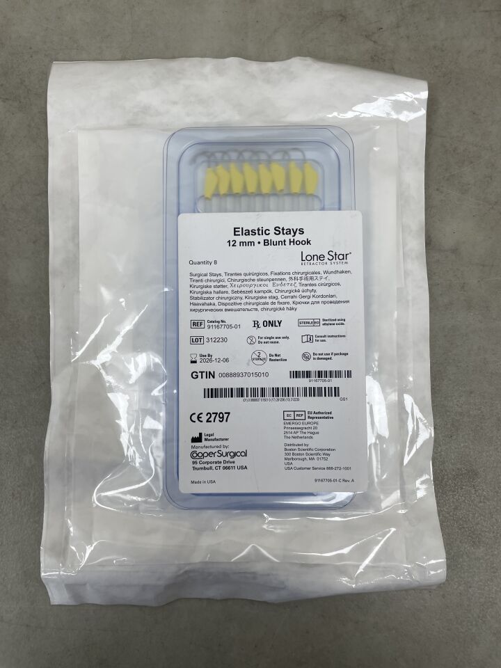 91167705-01 - COOPER SURGICAL - Lone Star Elastic Stays 12mm; Blunt hook, (EA)