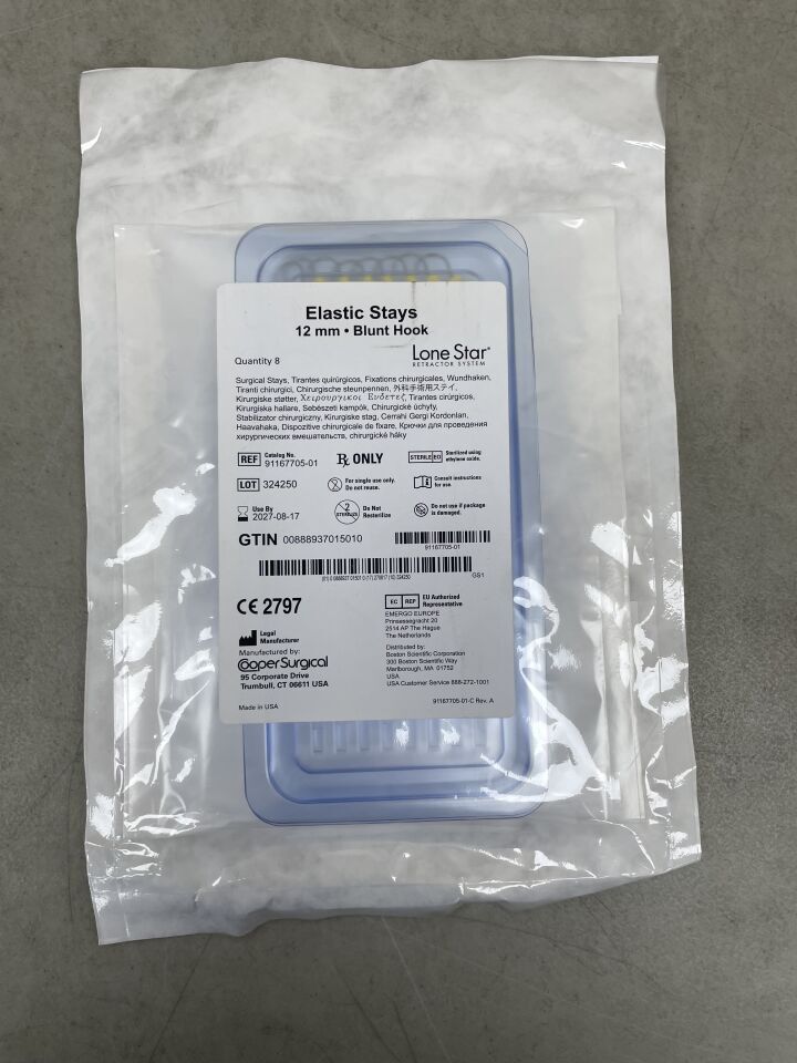 91167705-01 - COOPER SURGICAL - Lone Star Elastic Stays 12mm; Blunt hook, (EA)