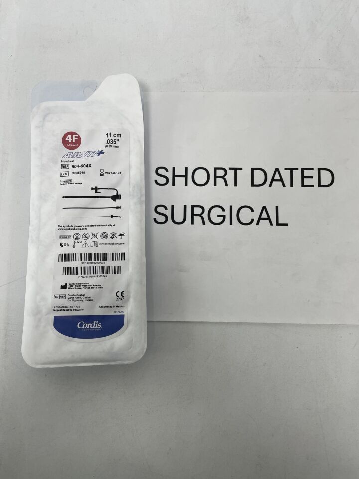 504-604X - CORDIS - Avanti+ Introducer w/Mini-Wire 4F x 11cm, 0.035", (EA)