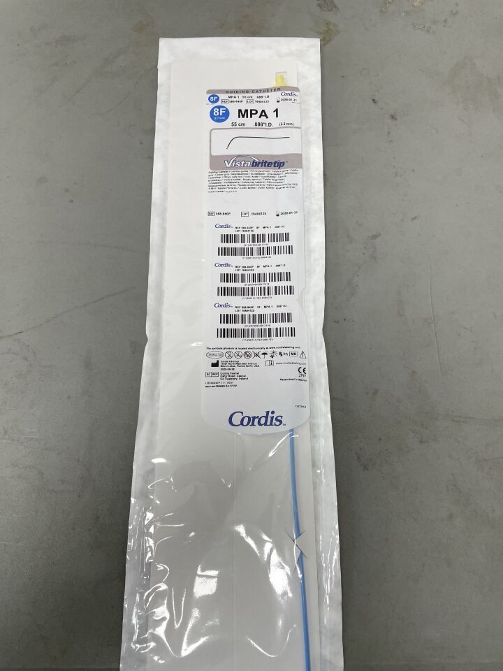 588-840P - CORDIS - Vista Brite Tip Guiding Catheter - MPA 1 - 8Fr x .088" x 55cm, (EA)