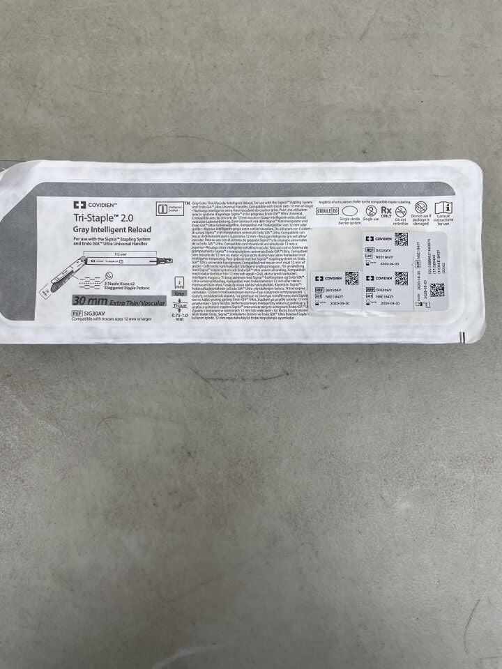 SIG30AV - COVIDIEN - Tri-Staple 2.0 Gray Intelligent Reload, Stapler Reload with Tri-Staple Technology, 30mm, (EA)