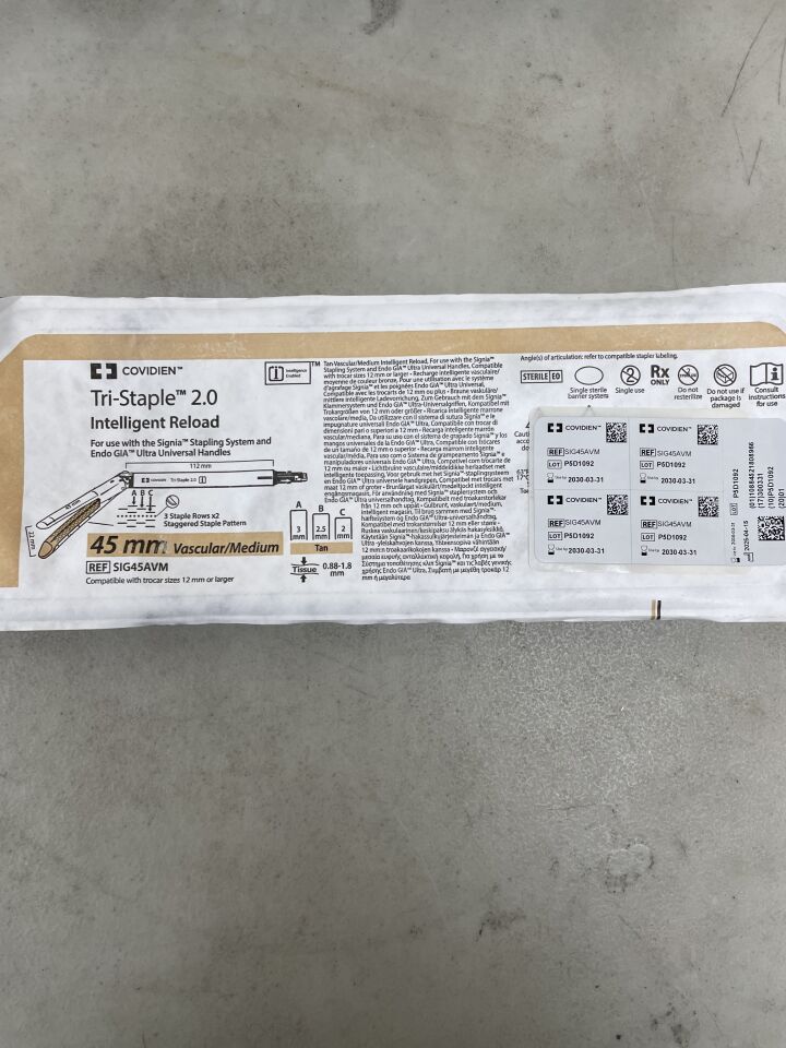 SIG45AVM - COVIDIEN - Signia Tri-Staple 2.0 Reload, 45mm Vascular/Medium Tissue, Tan, (EA)
