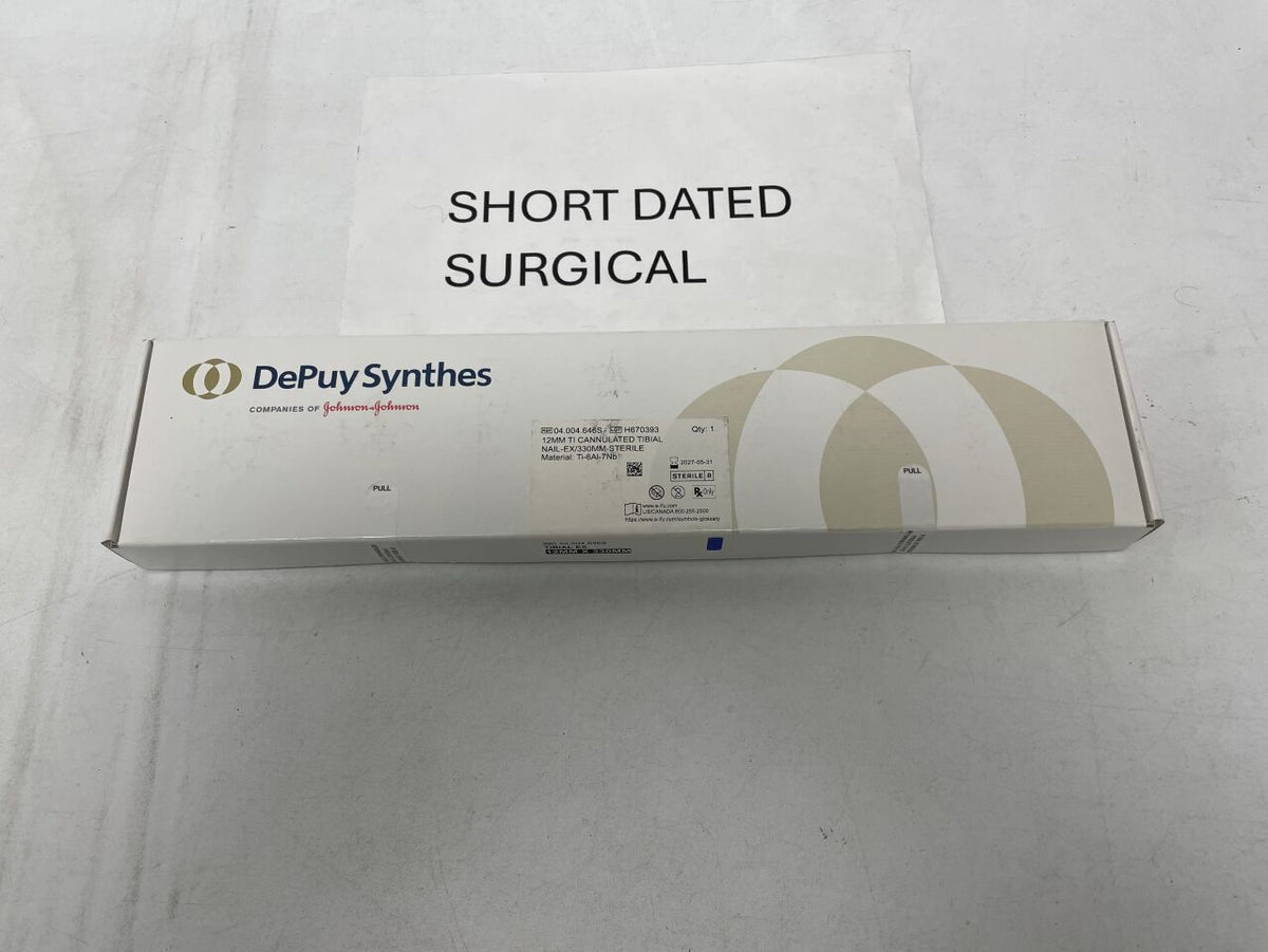 04.004.646S - DEPUY SYNTHES - Cannulated Expert Tibial Nail, Light Green, 12 dia. x 330 mm Length, Sterile, (BX)
