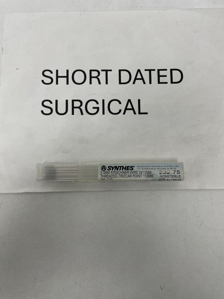 292.75 - DEPUY SYNTHES - Kirschner Wire with 15 mm Thread, 2.5 dia. x 150 mm Length (10 Per Pack), (EA)