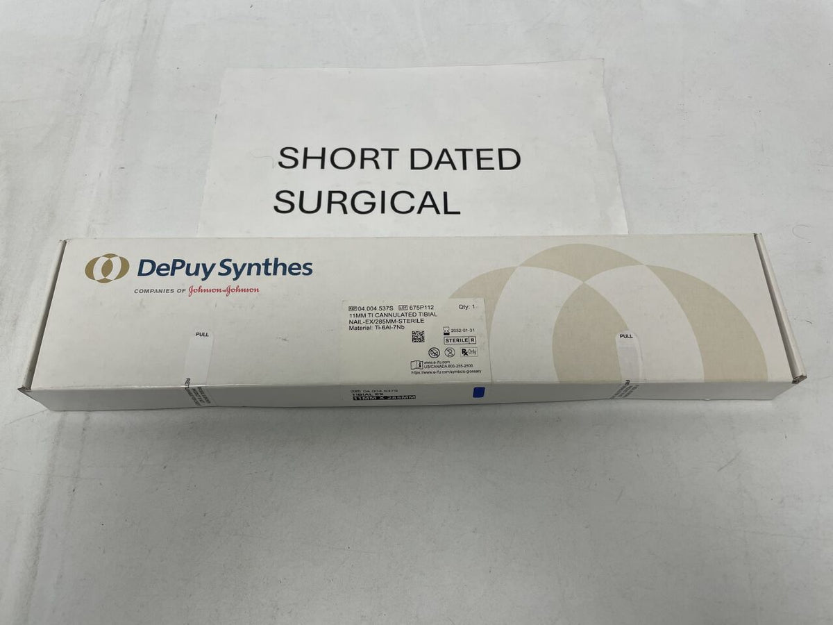 04.004.537S - DEPUY SYNTHES - Cannulated Expert Tibial Nail, Light Green, 11 dia. x 285 mm Length, Sterile, (BX)