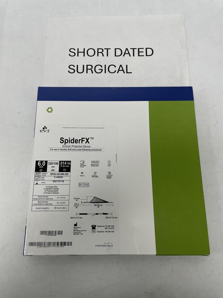 SPD2-US-060-320 - COVIDIEN - SpiderFX Embolic Protection Device - 6.0mm x 320/190cm x .014", (BX)