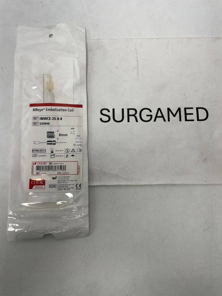 G20948 - COOK - MReye Embolization Coil - IMWCE-35-8-8 - .035" x 8cm x 8mm, (EA)