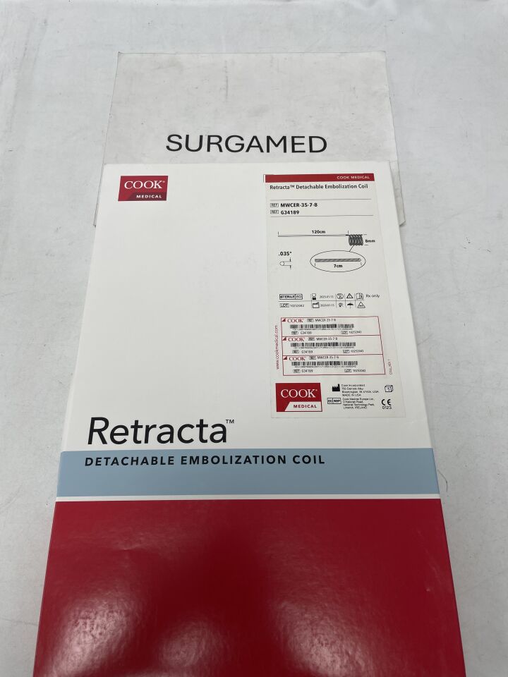 G34189 - COOK - Retracta Detachable Embolization Coil: 0.035" x 7cm x 8mm, (BX)