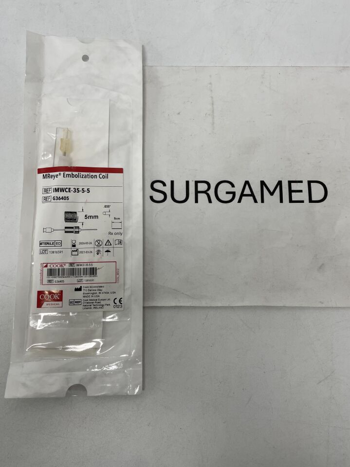 G36405 - COOK - MReye Embolization Coil - IMWCE-35-5-5 - .035" x 5cm x 5mm, (EA)