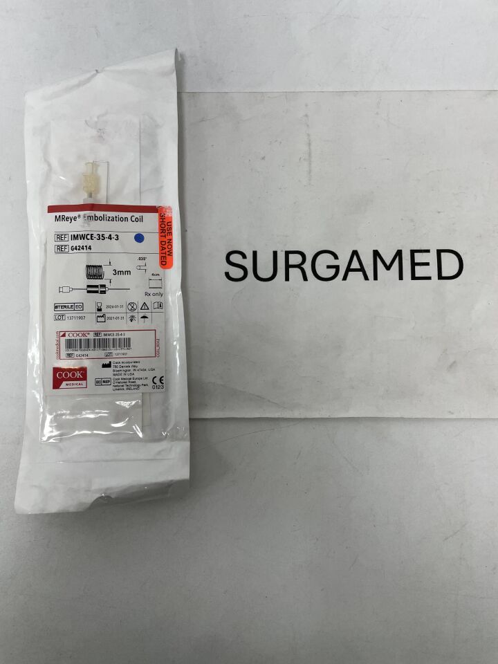 G42414 - COOK - MReye Embolization Coil - IMWCE-35-4-3 - .035" x 4cm x 3mm, (EA)