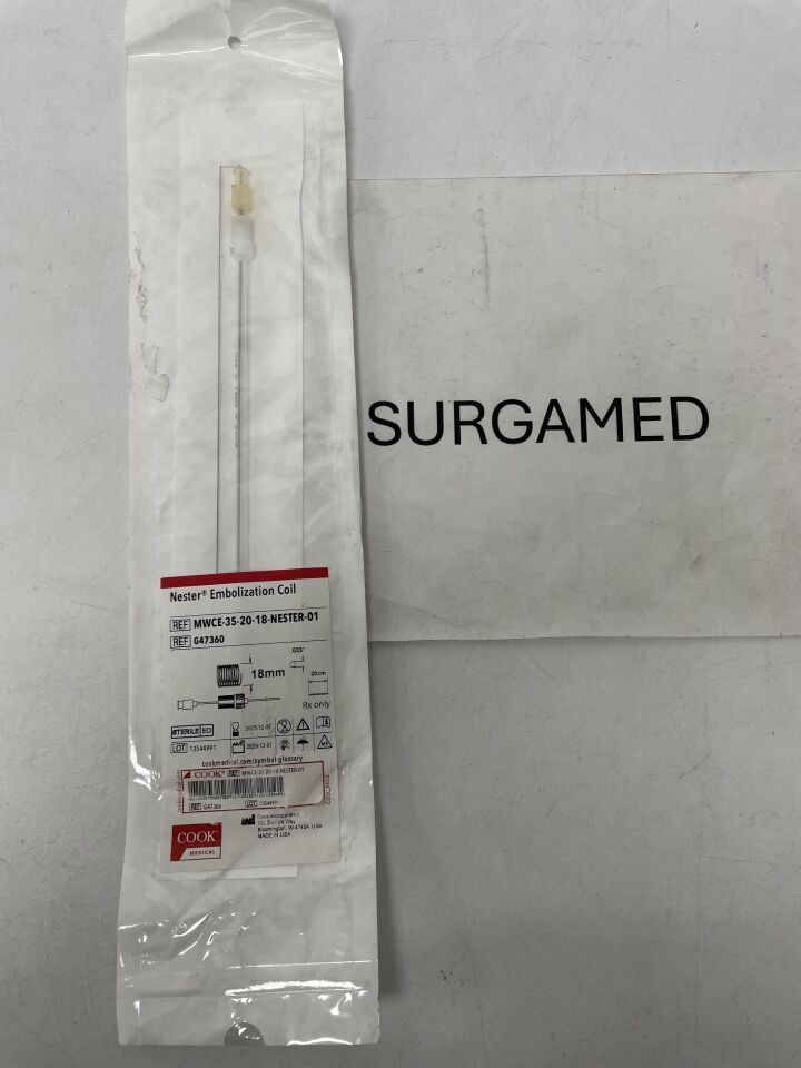 G47360 - COOK - Tornado Embolization Coil - MWCE-35-20-18-NESTER-01 - .035" x 20cm x 18mm, (EA)