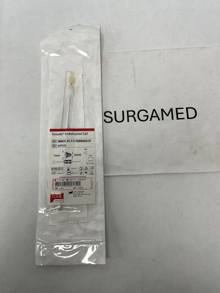 G47522 - COOK - Tornado Embolization Coil - .035" x 8cm x 7mm/3mm, (EA)
