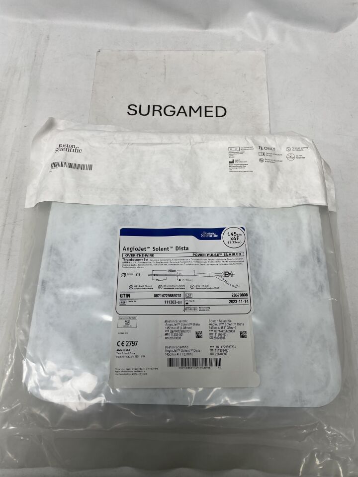 111303 - BOSTON SCIENTIFIC - AngioJet Solent Dista Thrombectomy Set - OTW - Power Pulse Enabled - 4Fr x 145cm, (EA)