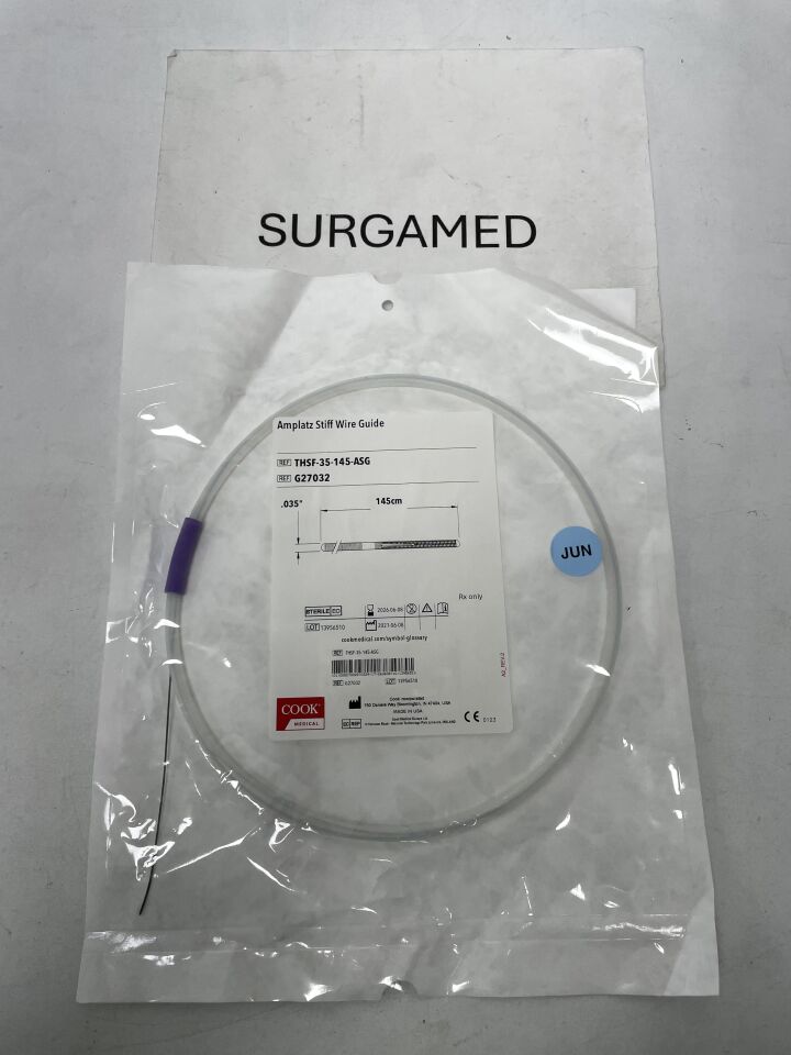 G27032 - COOK - Amplatz Stiff Wire Guide - .035" x 145cm, (EA)