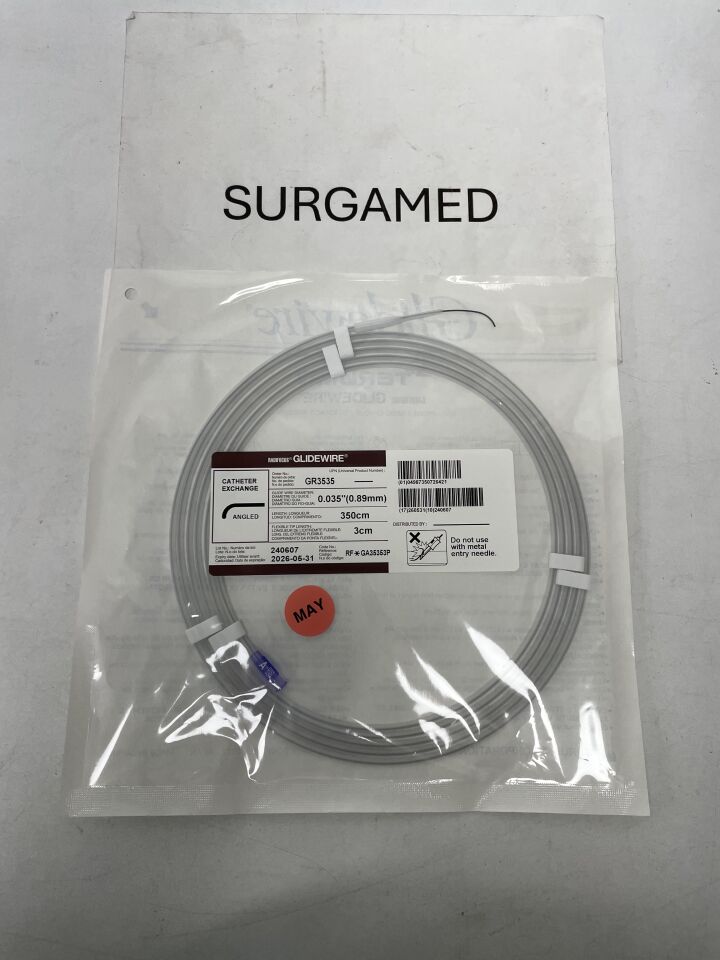 GR3535 - TERUMO - Radifocus Glidewire - 45 Degree Angled - .035" x 350cm x 3cm, (EA)