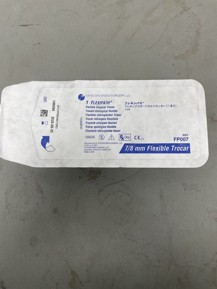 FP007 - ETHICON - Flexipath Flexible Thoracic Trocar, 7 dia. x 80 mm Length, (EA)