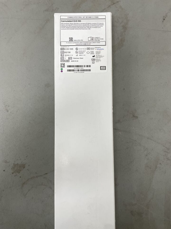 03.333.104S - DEPUY SYNTHES - Cannulated Drill Bit, 5 x 215mm, (BX)
