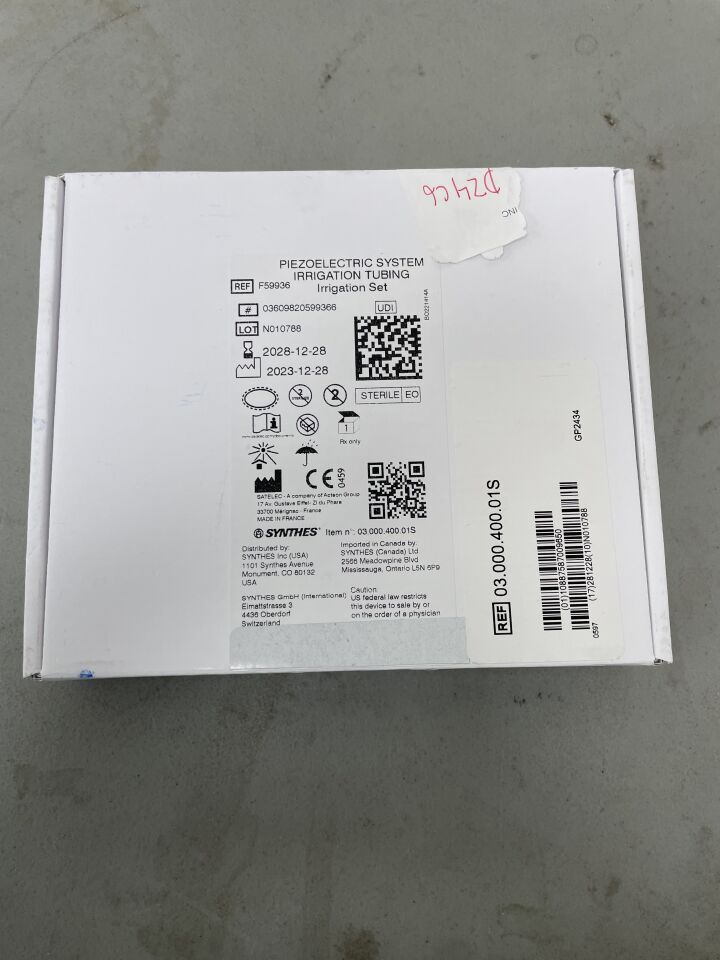 03.000.400.01S - DEPUY SYNTHES - Irrigation Tubing For Pizoelectric System (F59936), (BX)