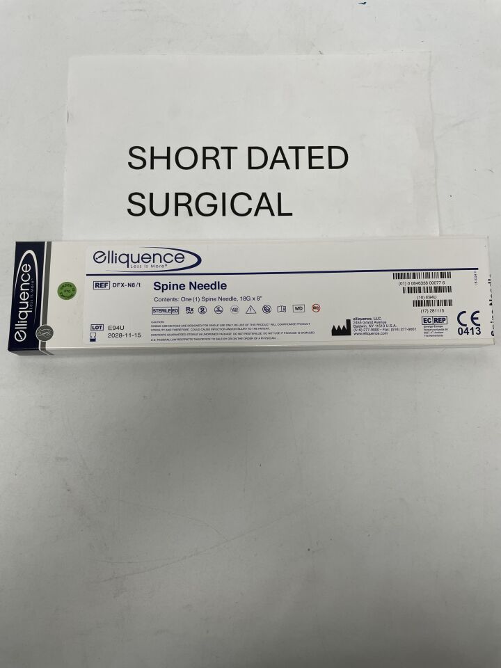 DFX-N8/1 - ELLIQUENCE - Spine Needle, 18G x 8", (BX)