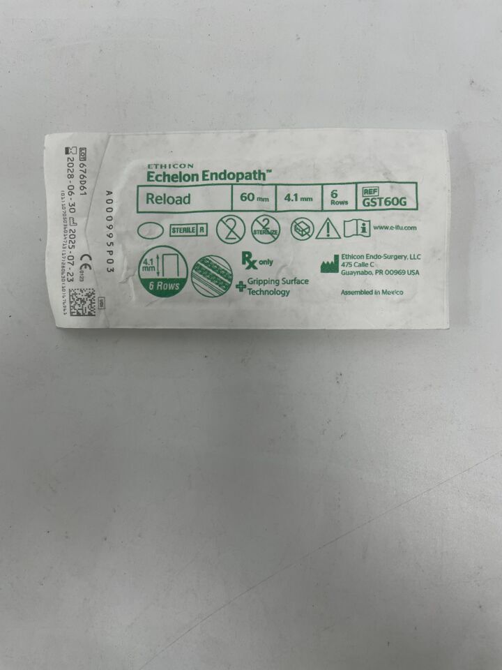 GST60G - ETHICON - Echelon Endopath Stapler Reload with Gripping Surface Technology, Green, 4.1 Open x 2 mm Closed Height, (EA)