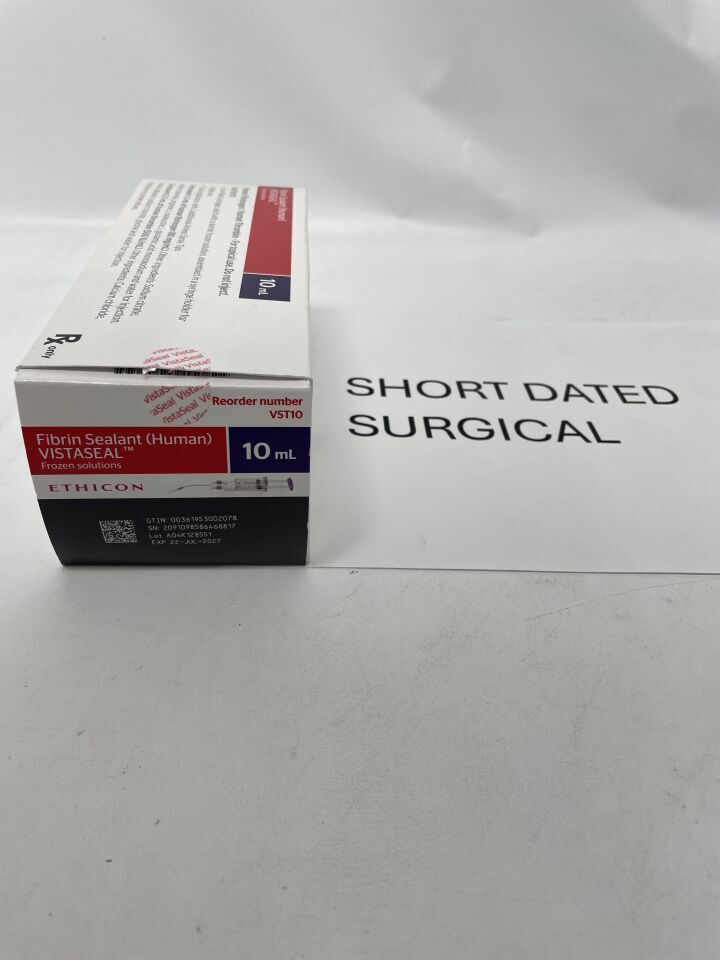 VST10 - ETHICON - Fibrin Sealant (Human) Vista Seal Frozen Solutions 10mL (NOT FROZEN), (BX)