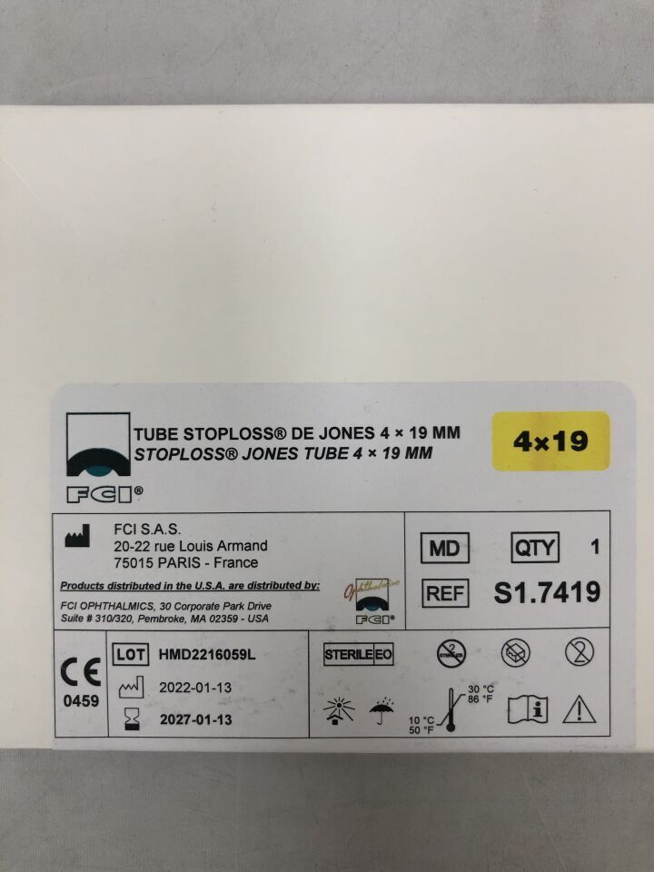 S1.7419 - FCI - Tube Stoploss De Jones, 4 x 19mm, (BX)