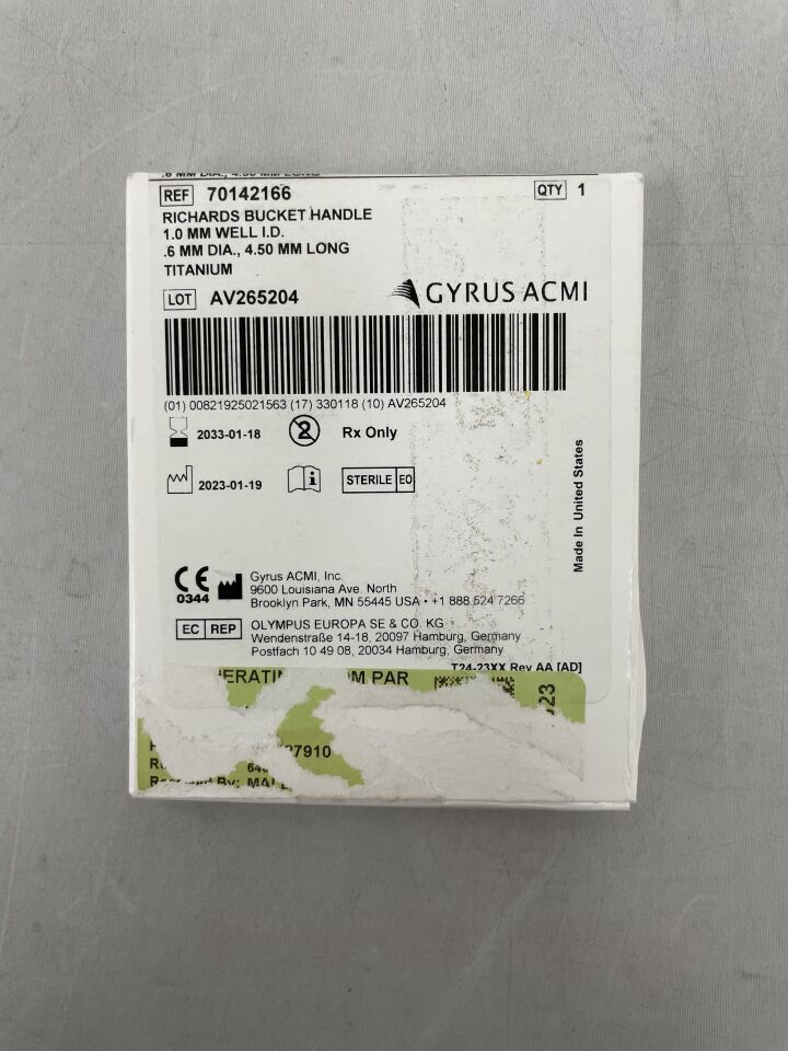 70142166 - GYRUS - Richards Bucket Handle Prosthesis 4.5mm x 0.6mm, (BX)
