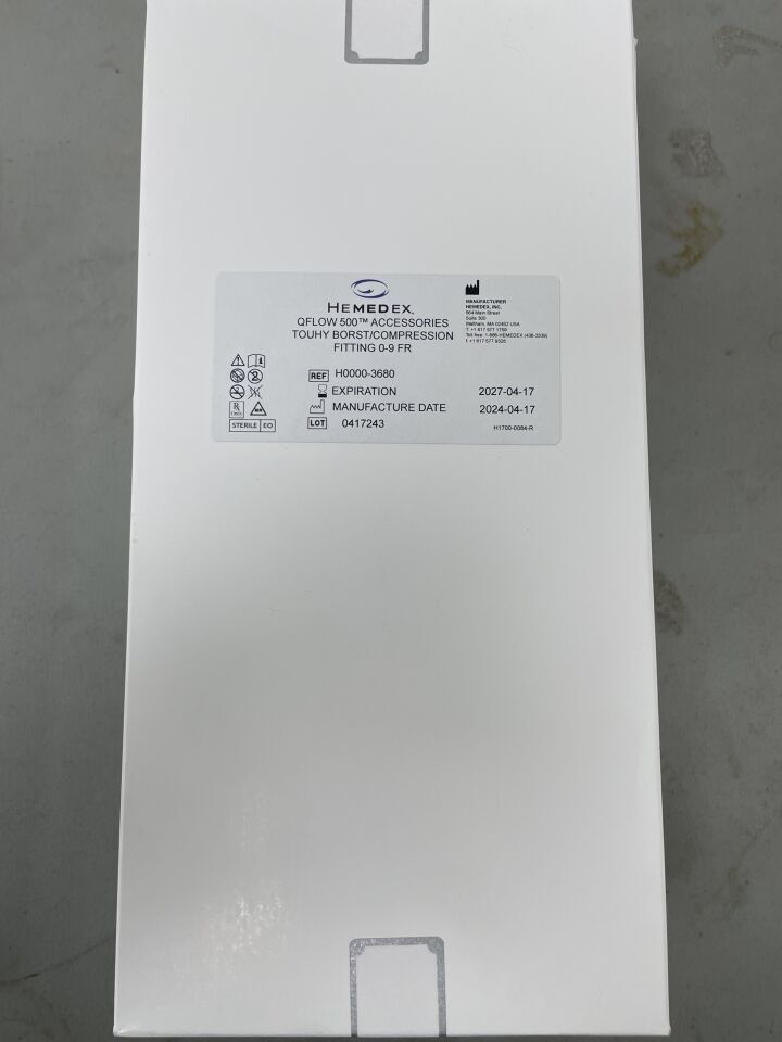 H0000-3680 - HEMEDEX - Qflow 500 Touhy Borst Compression Fitting, 0-9Fr, (BX)