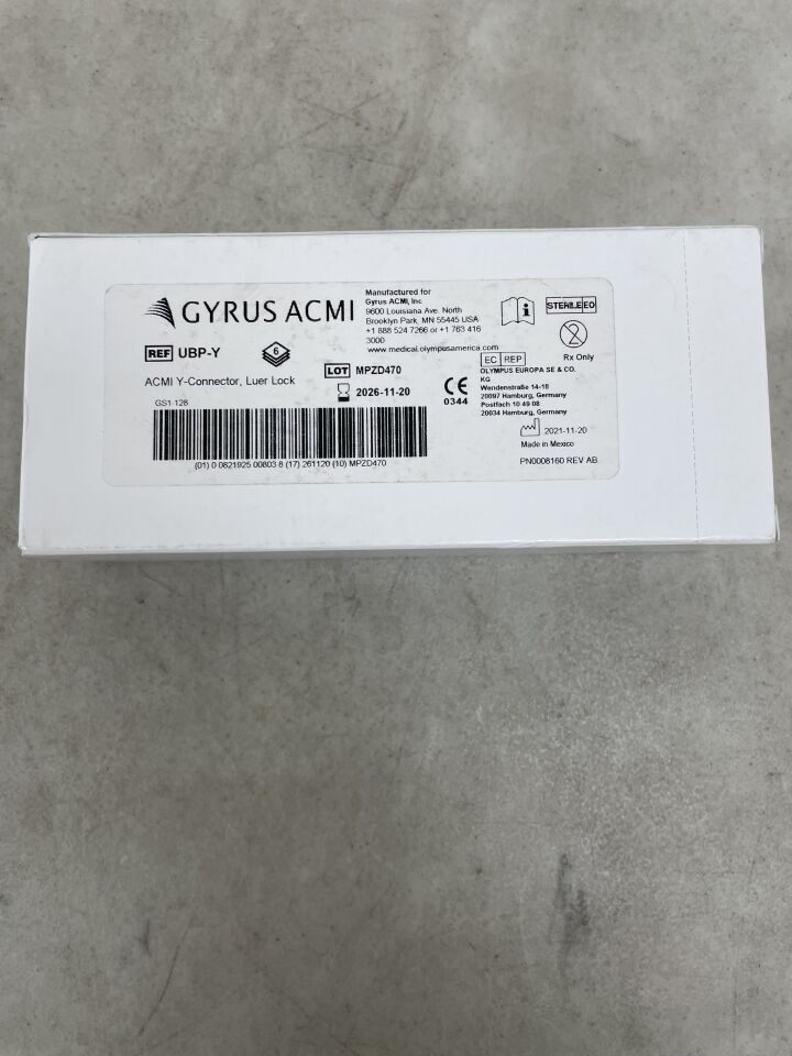 UBP-Y - GYRUS - Luer-Lock "Y" Connector Biopsy Port Seals, Sterile, (BX/6)
