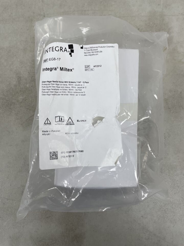 EG8-17 - INTEGRA - Miltex Olsen-Hegar Needle Holder With Scissors, 7-1/4", (BX/12)