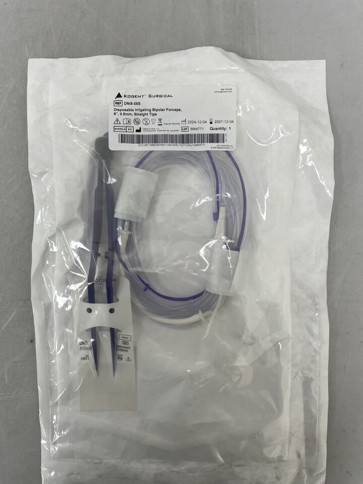 DNI8-05S - KATALYST SURGICAL - Kogent Surgical Disposable Dual Irrigating Bipolar Forceps 8.00" 0.5mm Tips, (EA)