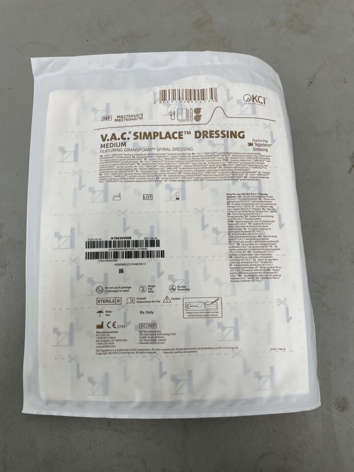 M8275040 - KCI - V.A.C. Simplace Medium Dressing with Granufoam Spiral Dressing, (EA)