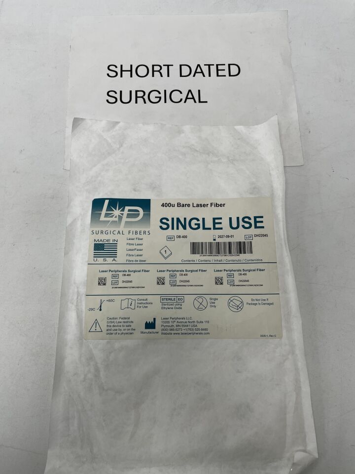 DB-400 - LASER PERIPHERALS - Surgical Fibers 400u Bare Laser Fiber, (EA)