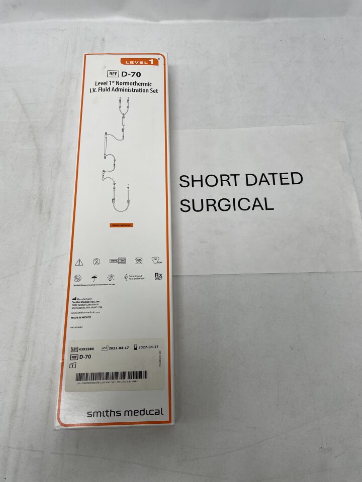 D-70 - SMITHS MEDICAL - Level 1 Normothermic I.V. Fluid Administration Set, (BX)