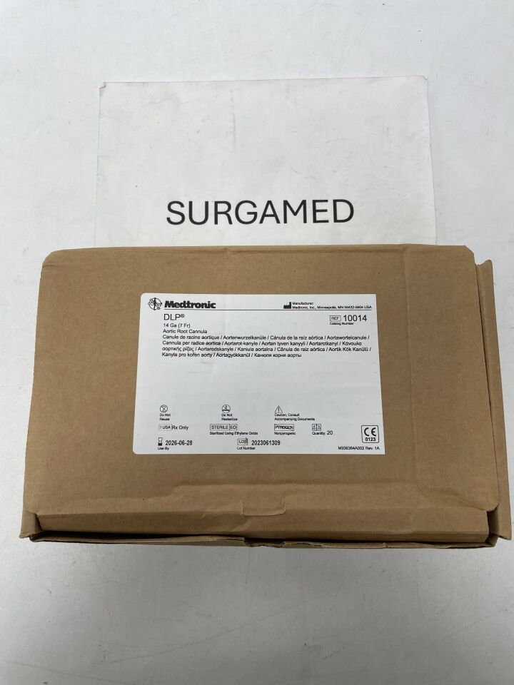 10014 - MEDTRONIC - DLP Aortic Root Cannula, Flanged Standard Tip & Standard Introducer 5.5" x 14G (7F), (BX/20)