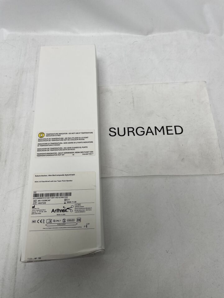 AR-1322BCNF - ARTHREX - Mini BioComposite SutureTak Anchor w/Needles 2.4mm x 8.5mm, (BX/5)