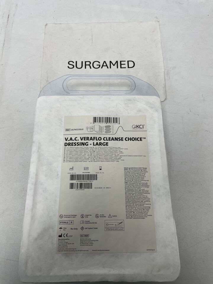 ULTVCC05LG - KCI - V.A.C. VeraFlo Cleanse Choice Dressing, Large, (EA)