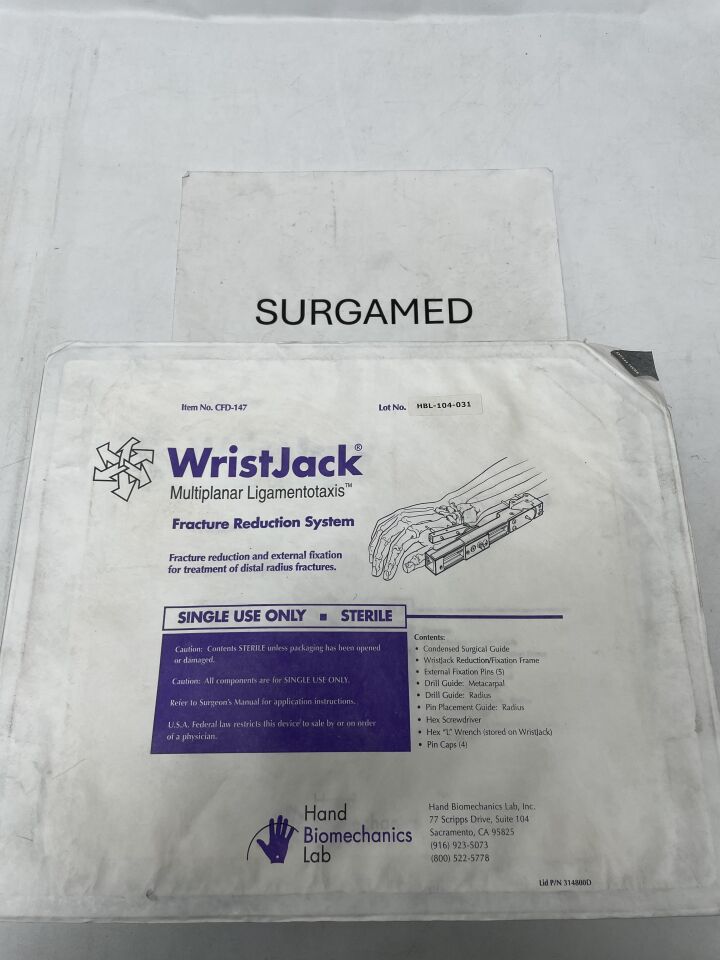 CFD-147-TRAY - HAND BIOMETRICS - Agee WristJack Multiplanar Ligamentotaxis Fracture Reduction System (Tray Only), (EA)