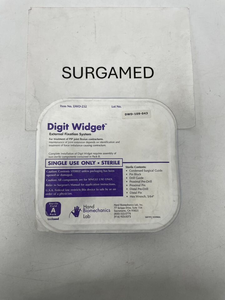 DWD-232 (A) - HAND BIOMETRICS - Agee Digit Widget External Fixation System Pack A - Sterlie Part of Kit, (EA)